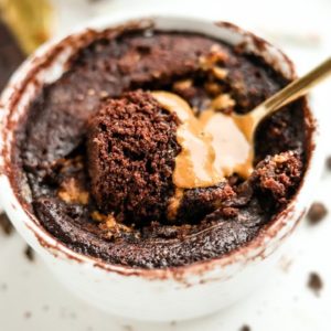 Keto Chocolate Peanut Butter Mug Cake | Low Carb Reese's Mug Cake Recipe